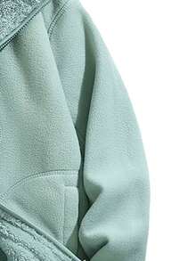 Solid Zip Up Fleece Stand Collar Jacket, Casual Long Sleeve Outerwear For Women, Daily Outdoor Wear - Mint Green - View 7
