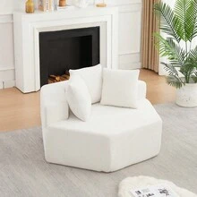 Swivel Chair - Beige + Chenille + 1 Seat - View 11