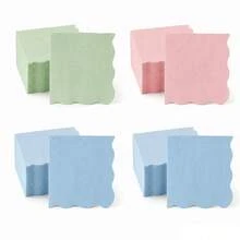 20/40/60Pcs,Macaron Solid Color Scalloped Edge Disposable Cocktail Napkins,2‑Ply Plain Morandi Pastel Serviettes In Light Green,Pink & Light Blue,Minimalist Table Decor Tissues,Ideal For BabyShower,Birthday Party,Wedding,Afternoon Tea,Picnic - Multicolor - View 2