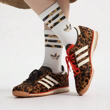 Adidas SL 72 OG Trefoil Fashion Leopard Print Retro Unisex Casual Sports Shoes JI0189 - Dark Brown/Han Jade White/Semi-impact Orange - View 14