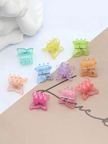 100pcs Mini Butterfly Hair Clips, Random Color Glitter Butterfly Claw Clips, Cute Candy Color Small Jaw Clips, Suitable For Girl, Y2K Hairstyle Accessories Back To School Hair Accessories - Multicolor - View 4