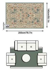 1pc European Luxury Classic Bohemian Mandala Floral Soft Faux Cashmere Area Rug, Bathroom, Kitchen, Entryway, Hallway, Bedside, Living Room, Bedroom, All Season Machine Washable Floor Mat, Home Decor - Multicolor - View 14