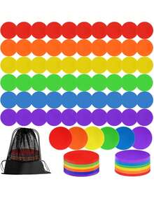 5pcs Flat Marker Discs Football Training Corner Markers Round Marker Plates Ground Mats Tennis Markers - Multicolor - View 2