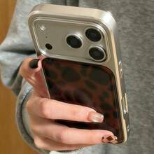 Autumn/Winter Maillard Color Leopard Print Spotted Phone Case Compatible With Iphone 18 Pro New Apple 17/16 Couple 15/14 Plus Electroplated 17 Pro Max Large Hole Hard Shell - Brown - View 4