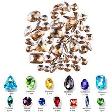 50pcs/Bag Mixed Color Glitter Glass Crystal Rhinestones, Silver Metal Flat Back, Hand-Sewn Rhinestones, Suitable For Flat Back Handmade Gemstones, DIY Accessories, Used For Decorating Clothes, Dresses, Bags, Shoes, Brooches, Earrings, Handmade Crafts - Multicolor - View 24