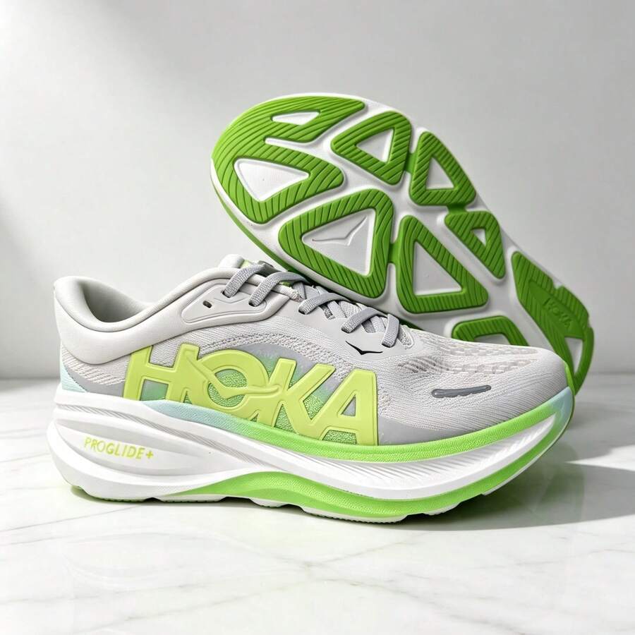 New Men's CLIFTON PRO Running Shoes HOKA ONE ONE Lightweight Breathable Cushioned Durable All-Season Gray Green - Grey-green - View 1