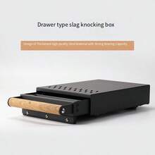 Star Map Thickened Stainless Steel Drawer Silent Knock Box Pull Out Wood Handle Espresso Coffee Ground Container Bar Cafe Accessory - Black - View 1