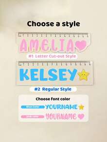 Custom A2 Size Colorful Letter Acrylic Ruler, Personalized Name, 15cm Long, Suitable For Stationery Enthusiasts, Fashionable Ruler For Birthday, Office Use, Daily Tasks And Students - Multicolor - View 4