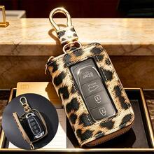 1pc 2026 NEW Leopard Print Windowed Key Pouch UniversalCar Key Case With Visible Buttons Through The Window Suitable For All Car Keys,Coin Purses - Multicolor - View 2