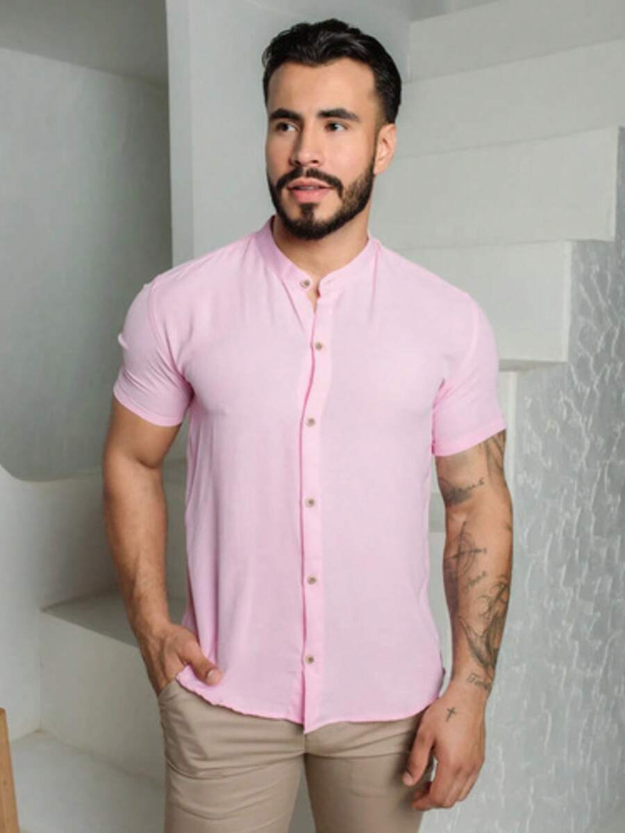 Men Shirts - Rose pâle - Voir 1