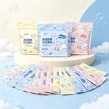 Gente Soft Wet Wipes, Soft Disposable Portable Travel Daily Use Unisex Individually Wrapped Non-Woven Small Pack Daily Travel Cleaning Wet Wipes - Multicolor - View 6