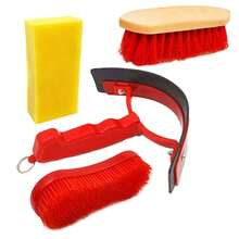 Horse Grooming 4-Piece Set, Horse Sweat Scraper, Horse Brush, Cleaning Sponge, Horse Bathing Comb, Equestrian Grooming Tools Kit - Washable 4-piece Set - View 6