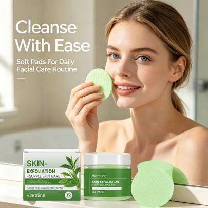 1box/2boxs 30pads Exfoliating Pads – Daily Gentle Cleansing & Hydrating Wipes For Soft, Smooth & Radiant Skin, Gently Removes Dead Cells & Impurities, Refreshes & Revitalizes, Lightweight Non-Sticky, Travel Or On-The-Go, Perfect Holiday Gift