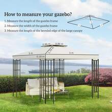 3 X 3 M Replacement Gazebo Canopy - Cream White - T0001-01-14 - View 9