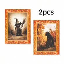 2pcs Wooden Photo Frame Refrigerator Magnets - Elegant Lady Pattern Fridge Decor, Home Decoration! - one-size - View 34