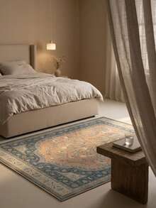1pc American Vintage Persian Moroccan Country Classic Floral Totem - Soft Faux Cashmere Area Rug, Bathroom, Kitchen, Entrance, Hallway, Bedside, Living Room, Bedroom, All-Season Machine Washable Floor Mat, Home Decor - Multicolor - View 5