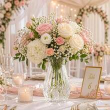 1/2/8/10pcs Elegant Minimalist Design Suitable For Wedding Home Desktop Windowsill And Restaurant Decoration High And Low Stem Multi-Pack Suitable For Flower Arrangement Centerpiece Daily Use Contemporary Geometric Pattern Clear Plastic Vase Living Room Home Decor Vase Dining Table Vase Christmas Decoration Vase - View 4