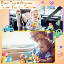 10-In-1 Toddler Busy Cube Toy, Montessori Sensory Busy Board - Airplane, Car, Travel Toys (Some Accessory Colors Random) - Multicolor - View 8