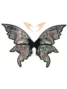 1pc Colorful Butterfly Fairy Wings Costume Accessory, Butterfly Fairy Wings, Elf, Fairy, Festival Costume Prop, Cosplay - Four-leaf Trailing Wings - View 14