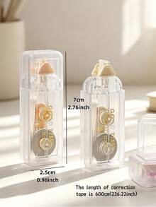 1/6pcs Mini Correction Tape, Transparent Shell Candy Design, Original Paper Color Correction Tape, Smooth Tape Output, Ideal Stationery For Students, Note Taking, Homework, School Supplies Gift - Multi Colors - View 3