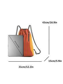 CHLCBAGS 1件裝 (16.9in*12.2in*5.9in) 時尚男士後背包,大容量抽繩包,尼龍材質耐刮耐磨,適合旅行通勤,送給家人朋友的禮物,極簡休閒時尚後背包 - 彩色 - 查看 5