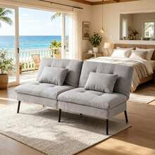 Komfortables 2-Sitzer-Sofa,Cabriolet-Sofa,Schlafzimmer-Sofa,Schlafsofa - 淺灰色 - 查看 3