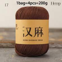CHARM ELVES 4pcs Short Sleeve Linen Woven Handmade DIY Material Kit, Summer Yarn Crochet Scarf Thread Shawl Sweater Yarn DIY Crochet Scarf Sweater Shawl Short Sleeve - 200g/4pcs - View 20