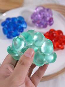 Colorful Crystal Gel Beads Squishy, Transparent Jelly-Like Crunchy Stress Ball, Soft Sensory Decompression Toy, Suitable For Children And Adults, Anxiety Relief Desk Toy (Red, Blue, Green, Purple) - Multicolor - View 5