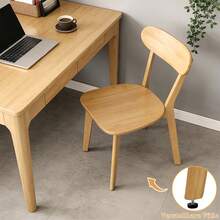 Dining Chairs Made Of Solid Wood, Set Of 2, Mid-Century Modern Style With Curved Backrest, Kitchen Chairs With Adjustable Footrest For Dining Room, Kitchen, Living Room, Wood Color. - 1 - View 9