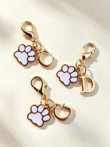 A-Z Cute Cat Paw English Letter Keychain, Pet Style Paw Print Initial Bag Charm DIY Pendant Accessory, Suitable For Backpack Hanging Decoration, Daily Bag Decoration, Holiday Party Gift, Back To School Gift, Women's Keychain, Car Keychain, Keychain Making Material, Men's Keychain, Backpack Pendant Keychain, Keychain, Keychain Pendant, Keychain Coin Purse, Bulk Keychain, Keychain Set, Keychain Accessory - Multicolor - View 7