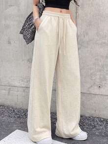Women's Straight Leg Casual Long Pants, Versatile Outdoor Pants For Spring And Autumn, Suitable For Daily Wear, Home, Office, Gatherings And Sports - Khaki - View 1