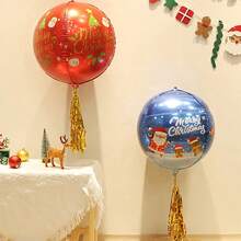 5pcs 22 Inch 4D Christmas Ball Foil Balloons Suitable For Christmas Theme Decoration - Multicolor - View 4