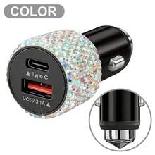 1件裝鑽石閃亮 2/4/6/8 接口水鑽車充，3合1充電線，快速充電，Type C、USB 車用適配器，USB A 轉 Type C、Type C 轉 Type C，相容手機、行車記錄器、GPS，男士/女士節日/生日禮物 - 彩色 - 查看 63