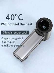 1 cái quạt Turbo mini cầm tay, màu trơn phong cách tối giản, màn hình LED kỹ thuật số cao cấp, sạc USB tái sử dụng, luồng gió mạnh, dùng hằng ngày - Nhiều màu - Xem 4