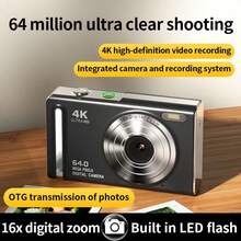 4K Ultra HD Digital Camera, 64MP Photos, 16X Digital Zoom, Anti-Shake Compact Vlogging Camera, Support OTG Connection, 1200mAh Battery, Long Playtime, Multiple Colors Available, Portable Travel Camera For Students & Content Creators - View 14