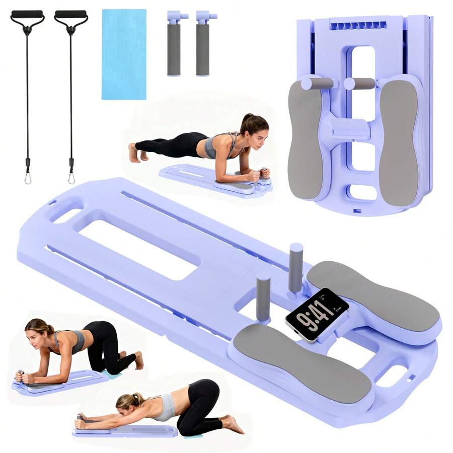 Pilates Board, Multifunctional Abdominal Board,Foldable Ab Core Trainer, 5-In-1 Multifunctional Core Training Slab For Women's Fitness Equipment - Light Purple - Basic Style - View 1