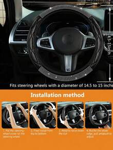 1pc Shiny Crystal Rhinestone Steering Wheel Cover, Anti-Slip Diamond Steering Wheel Protector, 14.5-15 Inch Universal All-Season Car Decor Accessory, Suitable For Women And Girls - Multicolor - View 11