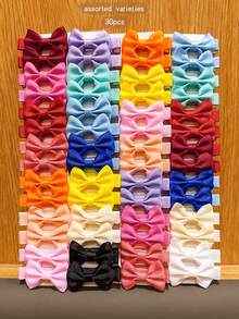 30pcs Random Color Hair Bows Daily Decorative Hair Clips - Multicolor - View 3