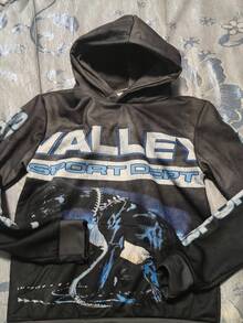 2026 New Arrival, American Printed Street Style Hooded Sweatshirt Outerwear Jacket - YNJ-09 - View 3
