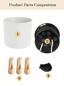 Vaso Redondo Moderno com Pernas Destacáveis, Adequado para Uso Interno e Externo - Perfeito para Suculentas, Violetas, Flores e Cactos - Decoração de Casa e Escritório, Vaso de Chão, Acessórios para Plantas Internas, Quarto, Sala de Estar, Suporte para Vaso - Novo modelo - Visão 6