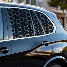 2 Pieces Set Of GM Window Film Decoration, Self-Adhesive Hexagonal Honeycomb Vinyl Stickers, Truck Side Window Honeycomb Stickers, Waterproof, Sunproof, Scratch-Resistant, Durable Stickers, Classic Pattern Design - A - View 7
