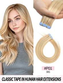 Real Human Hair Seamless Invisible Hair Extensions - Multicolor - View 53