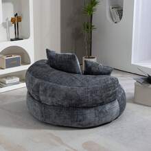 Lazy Sofa Robuste Comfort Lounger High Back Bean Bag Chair Couch With Three Cushions For Adults And Children, Indoor & Outdoor, Single Gaming Sofa Chair For Bedroom, Office (Gray Chenille), 108 X 108 X 52 Cm - Grey - View 11