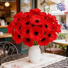 12pcs Spring Outdoor Decor Artificial Flowers, Exquisite Vibrant Poppy Flowers, Easy To Arrange Low Maintenance, Fade-Resistant Long-Lasting, All-Season Outdoor Artificial Flowers, Garden Atmosphere Decoration - Poppy - View 2