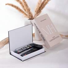 2pcs Remote Control Storage Box, Fashionable Luxury Open-Close Book Decor Magnetic Flip Cover, Room Decoration, Christmas Decoration Gift, Living Room Accessory, Paper Storage Box, Suitable For Coffee Table, Can Store Remote Controls, Sundries, Jewelry And Various Holiday Gifts - 2pcs - View 3