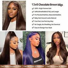 Dollface Human Hair Wig, Straight Lace Front, 13x4/13x6, HD 180 Density Transparent Mesh, Chocolate Brown #4, Free Line, 18-36 Inches, Pre-Plucked Hairline With Baby Hairs, Custom Cut, Soft Texture - S4 - View 8