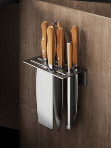 Rak Pisau Gantung Dinding, Tempat Pisau Dapur Tanpa Pengeboran, Organizer Penyimpanan Peralatan Makan Multi Slot untuk Pisau dan Peralatan Dapur, Solusi Penyimpanan Dinding Dapur, Rak Penyimpanan Praktis untuk Pisau Dapur dan Peralatan Kecil - beraneka warna - View 8