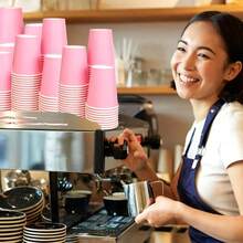 100/60/40/30/20/10pcs Gelas Kertas Merah Muda, Gelas Sekali Pakai 9oz/Peralatan Makan, Gelas Minuman Dingin/Panas, Gelas Teh, Gelas Air, Gelas Minuman, Gelas Susu, Gelas Jus, Gelas Kopi, Untuk Kantor, Hotel, Pesta Piknik Liburan, Aktivitas Luar Ruangan, Dekorasi Ulang Tahun, Pernikahan, Natal, Kembali ke Sekolah, Perayaan Festival, Dekorasi Rumah, Halloween, Perlengkapan Dapur, Restoran BBQ - A - View 2