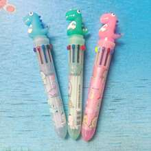 1 buah (Model & Warna Acak) Alat Tulis Kreatif Pulpen Ballpoint 10 Warna/8 Warna, Pulpen Doodle Warna-warni Kartun untuk Siswa, Pulpen Ballpoint Multi-Warna Lucu yang Dapat Diklik, Perlengkapan Belajar Kembali ke Sekolah - MultiWarna - View 6