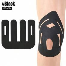 10Pcs/Set Contoured Precut Knee Kinesiology Tape, Stretch Elastic Knee Muscle Joint Support Tape, Breathable Compression Knee Stabilizer For Men Women Daily Sports Fitness Training - Multicolor - View 14